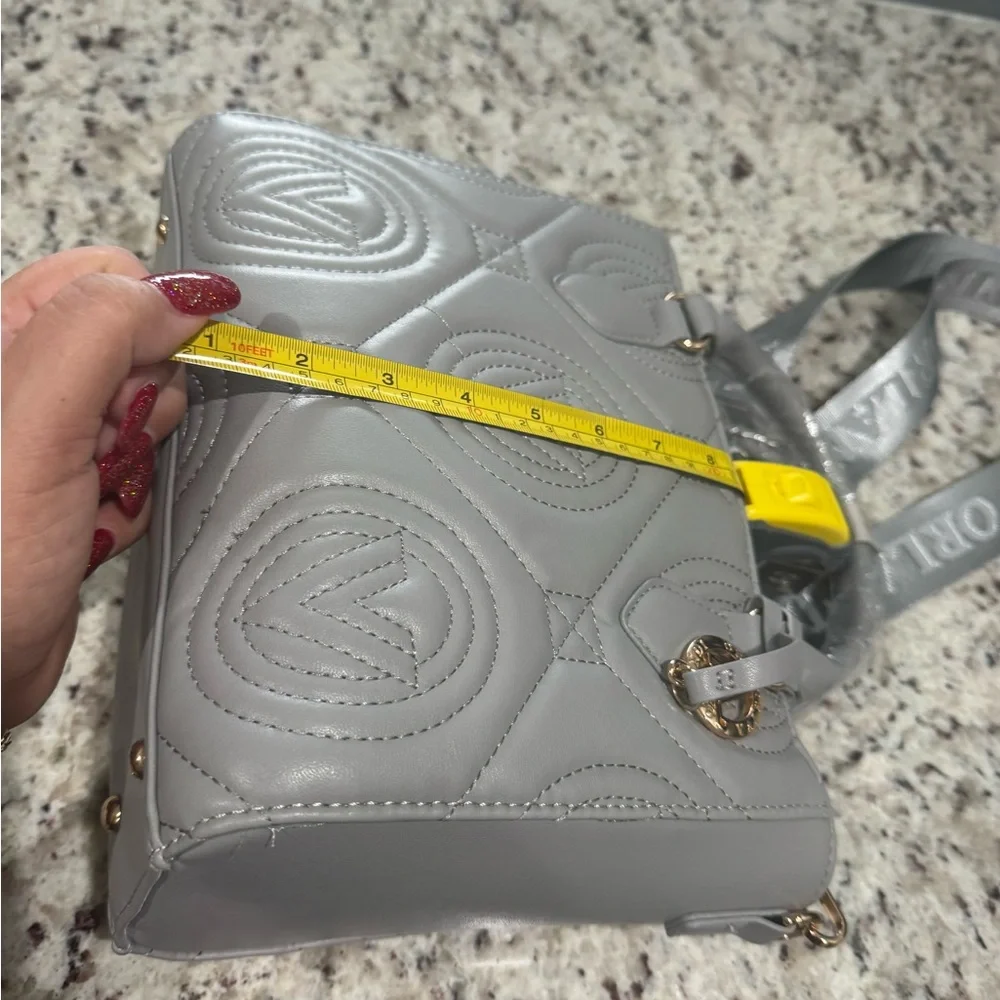 New VALENTINO ORLANDI TOTE BAG WITH PENDANT LIGHT GREY w/Guitar strap - Picture 11 of 14